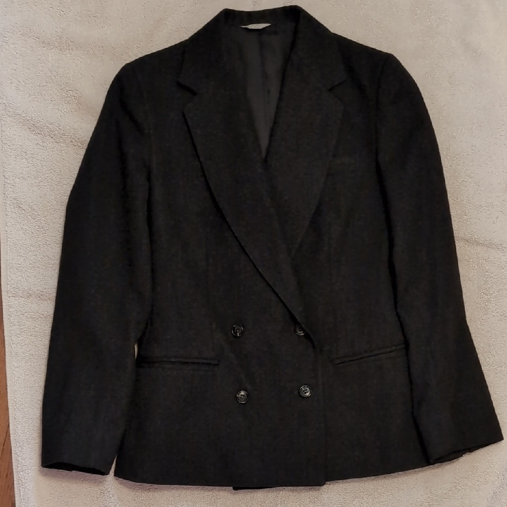 International Classics Inc Double-Breasted Blazer Charcoal Grey
